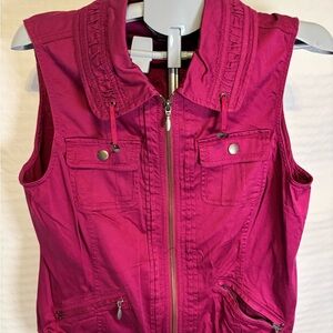 Christopher & Banks Magenta Zip-Up Vest